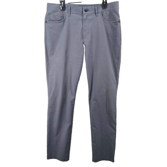 Public Rec Pants Mens 34x34 Gray Work Day Chino 5-Pocket Flat Front Straight Leg - Picture 1 of 14